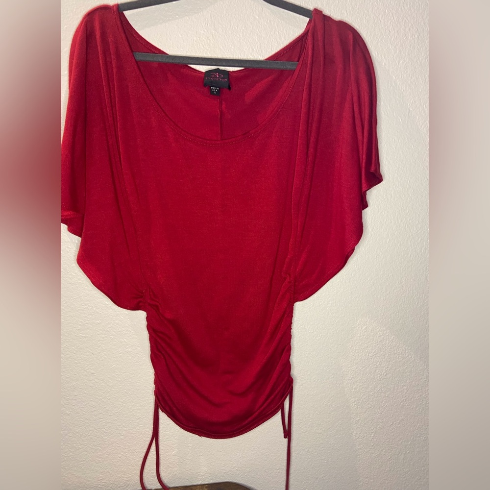 Red 2b Bebe Dolman Bat Wing Top